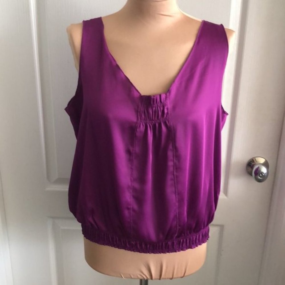 Silky Purple Tank top scoop neckline Summer top Sz Large BY Apostrophe